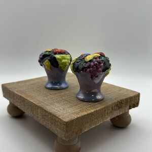 Vintage Abundant Fruit in Stand Salt and‎ Pepper Shakers